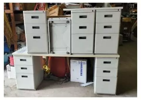 Desk and File Cabinets